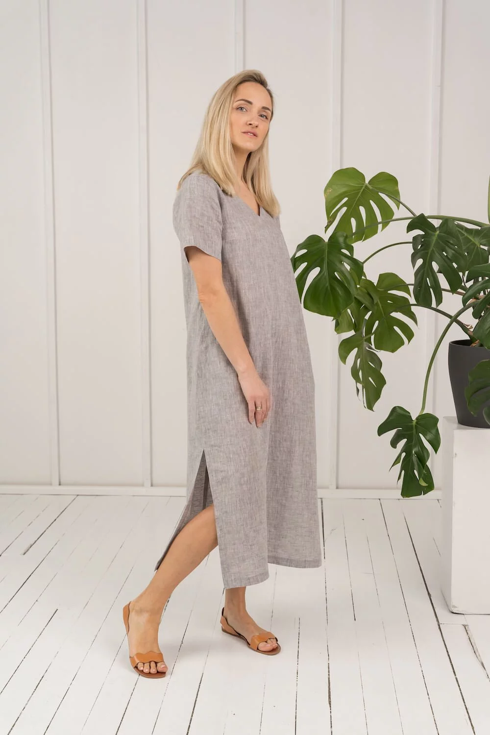 chinese dress ladies IN'VOLAND Plus Size Short Sleeve Dress for Women Summer Casual Cotton Midi  Dresses with Pockets Army Green at Amazon Women's Clothing store
