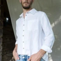 white button shirts for men