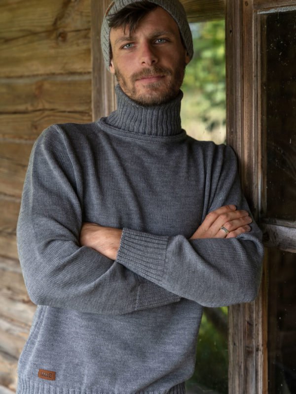 grey merino knitted pullover