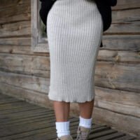 midi style knitted merino wool women skirt