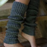 gray merino woolen legwarmers