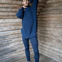 blue merino wool oversized jumper