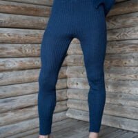 blue thermo merino wool pants