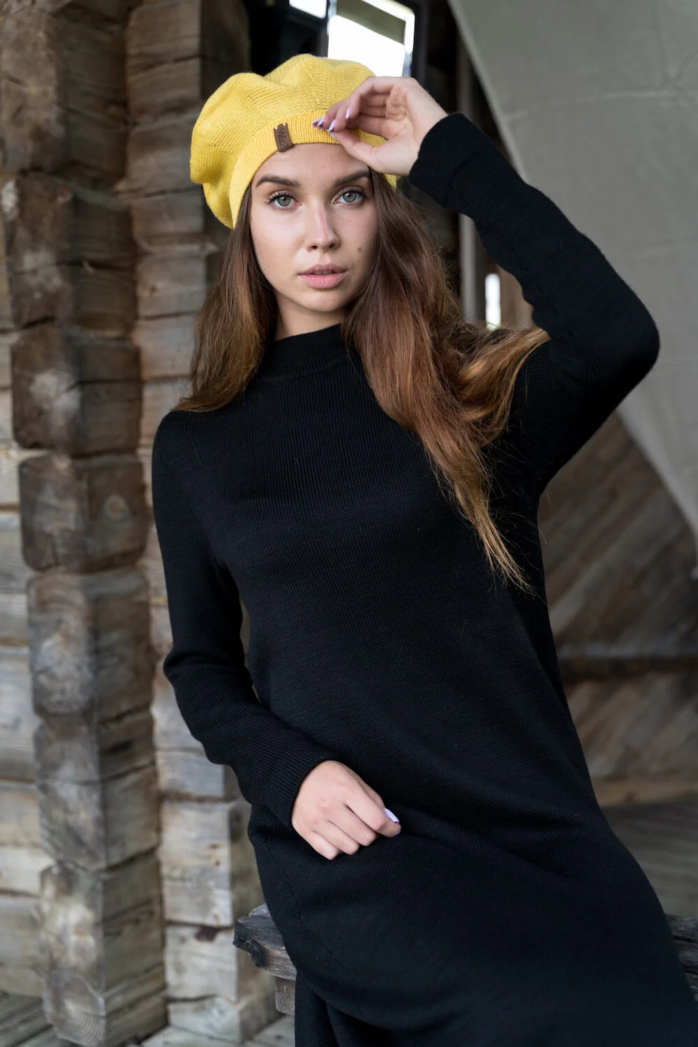 knee length dresses for ladies Margo Merino Wool Shift Dress - Black – Margo Shift Dress
