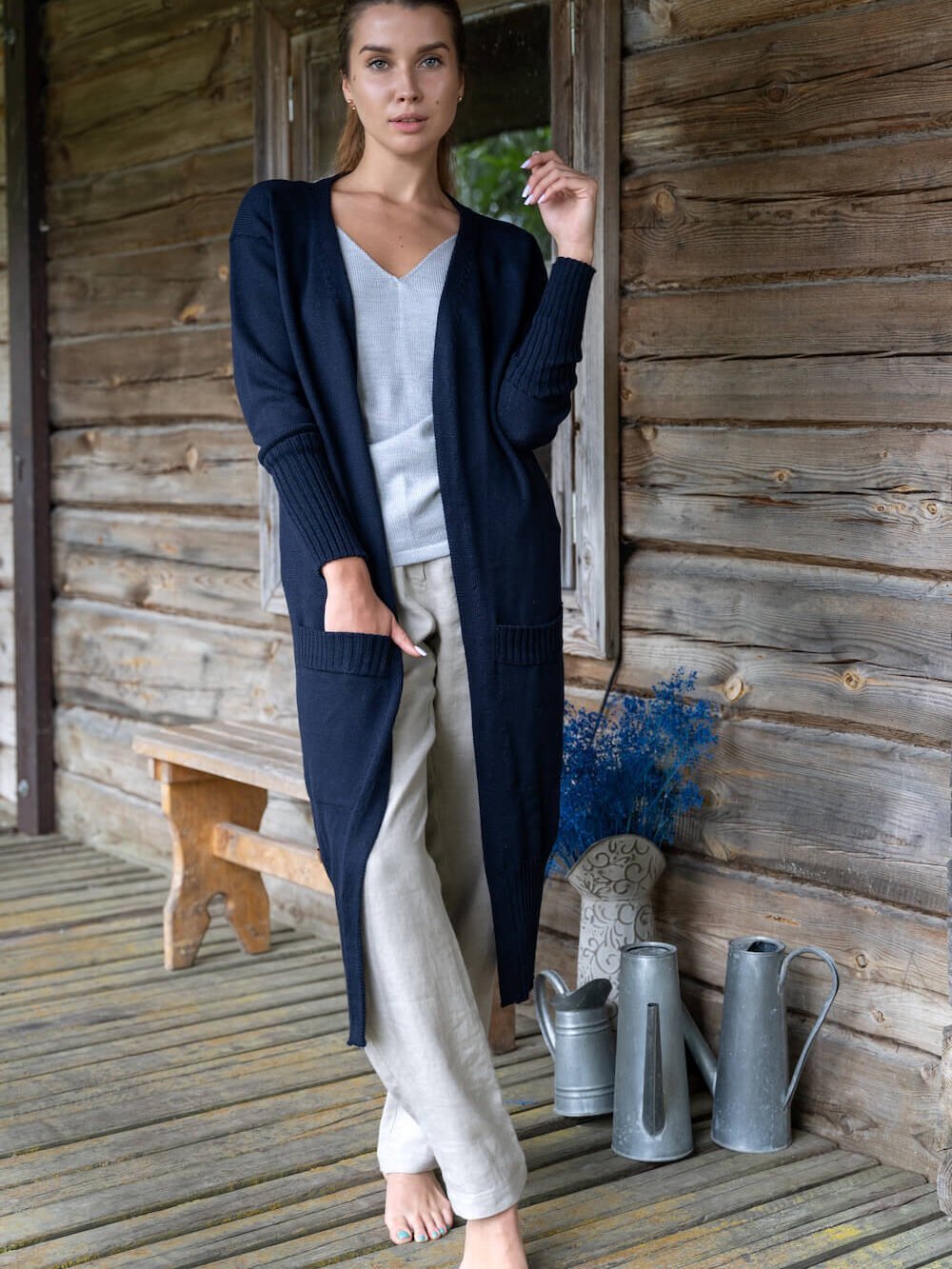 merino wool coat with pockets