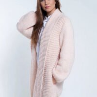 warm natural wool chunky cardigan coat
