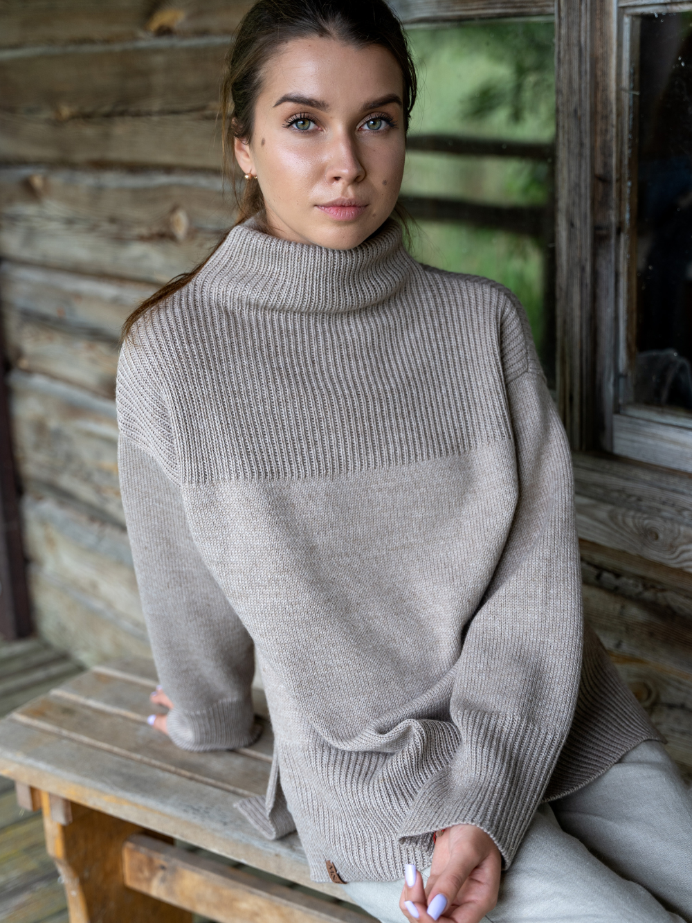 Jaukus merino vilnos megztinis aukštu kaklu HARIS