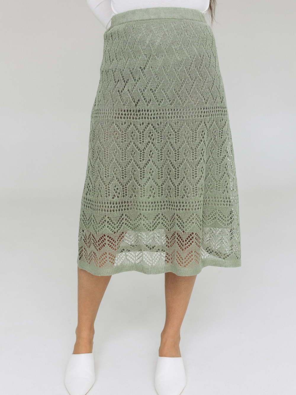 Knit linen lighweight double skirt MATĖJAS